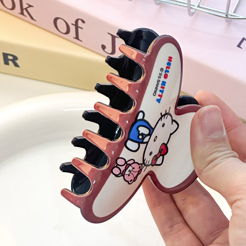 バンスクリップ ブラウン系 髪留め ヘアクリップ C-514