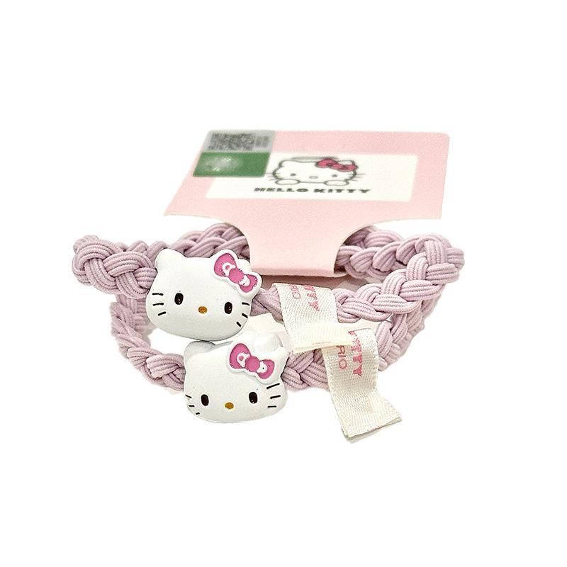 かわいい 配色 編み込み ヘアゴム C-515