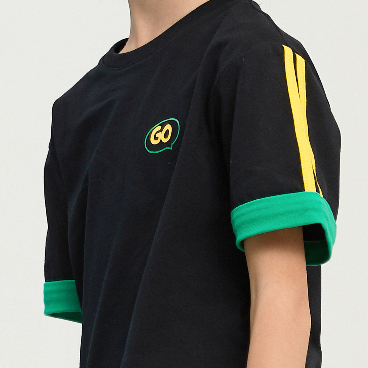 柔らか肌触り カジュアル キッズ 配色 Tシャツ n-234