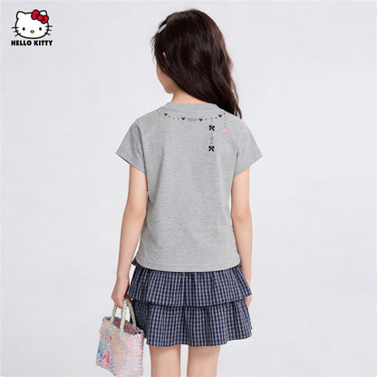 通気性に優れた 夏用 クルーネック Tシャツ+フリルスカート セットアップ n-313