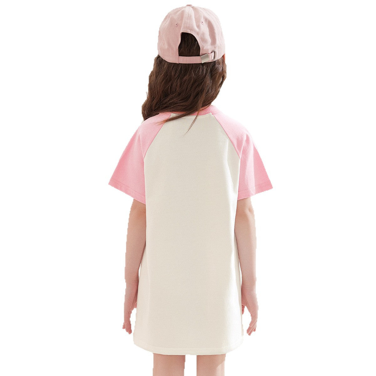 夏さらさら 配色 切り替え プリント ロング Tシャツ n-336