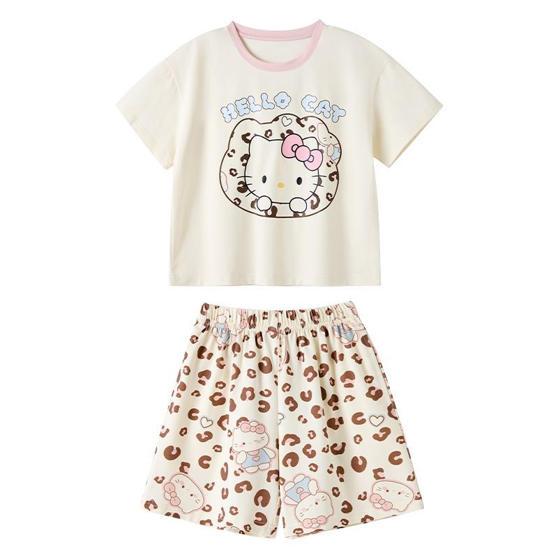 吸汗通気 締め付けなし 夏用 Tシャツ+総柄 ショーツ セットアップ n-249