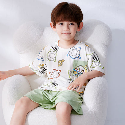 肌に優しい 吸汗速乾 ルームウェア 夏用 Tシャツ+ショーツ セットアップ n-247