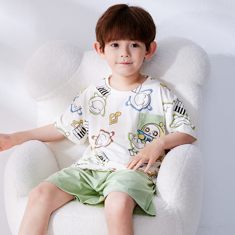肌に優しい 吸汗速乾 ルームウェア 夏用 Tシャツ+ショーツ セットアップ n-247