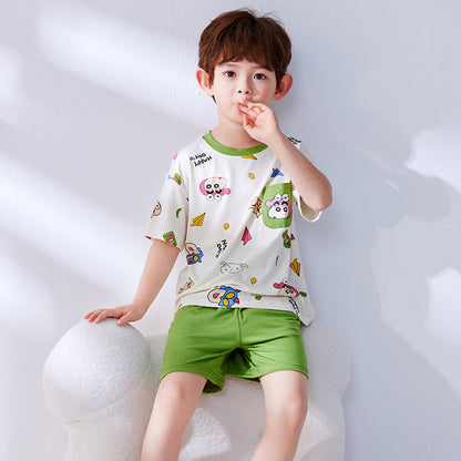 吸汗速乾 通気 ルームウェア 用 Tシャツ+ショーツ セットアップ n-246