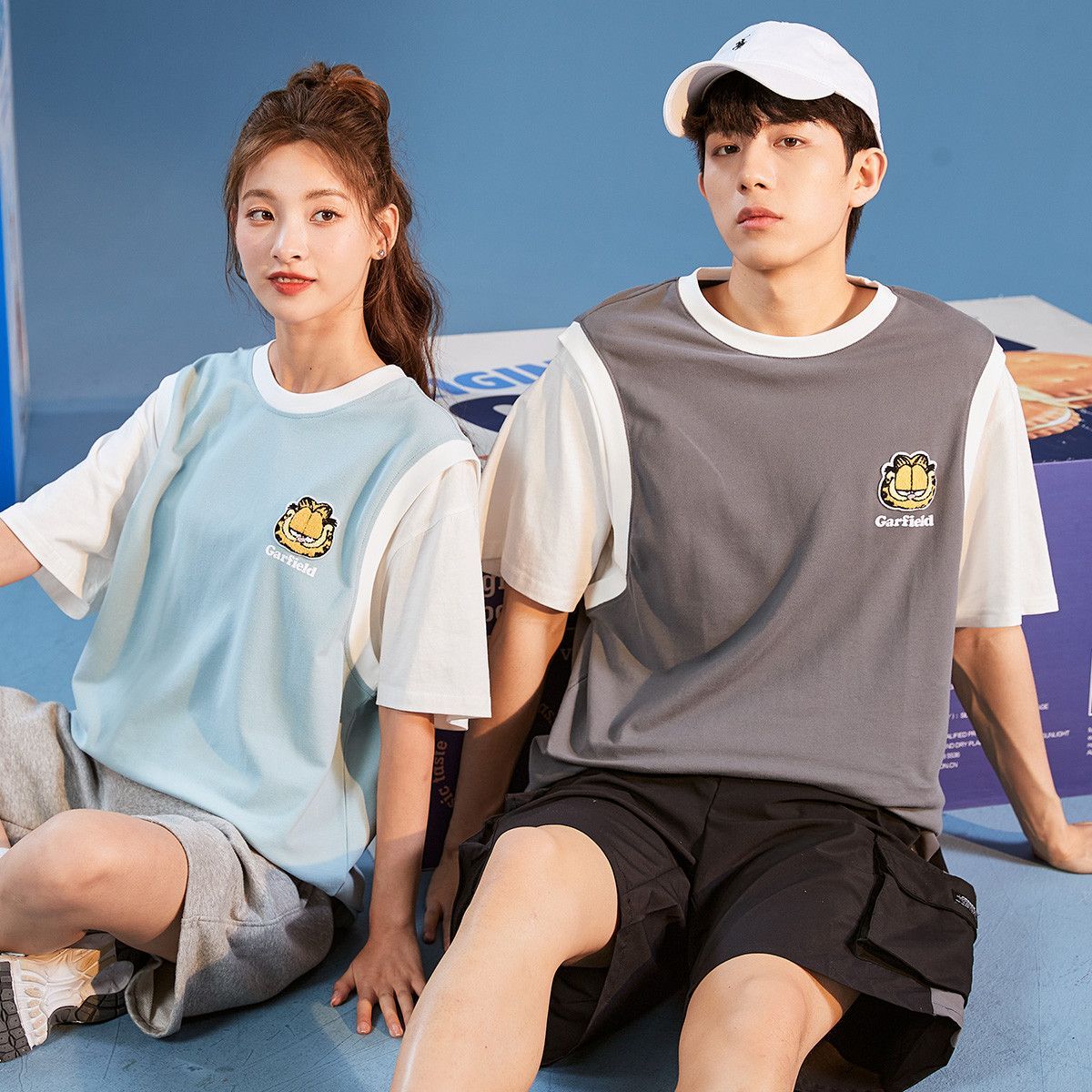 男女兼用 配色 半袖 Tシャツ C-50058