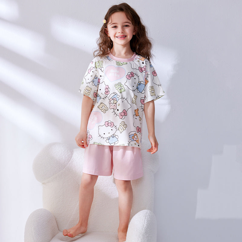 通気 ルームウェア 吸汗速乾 総柄 夏用 Tシャツ+ショーツ セットアップ n-245
