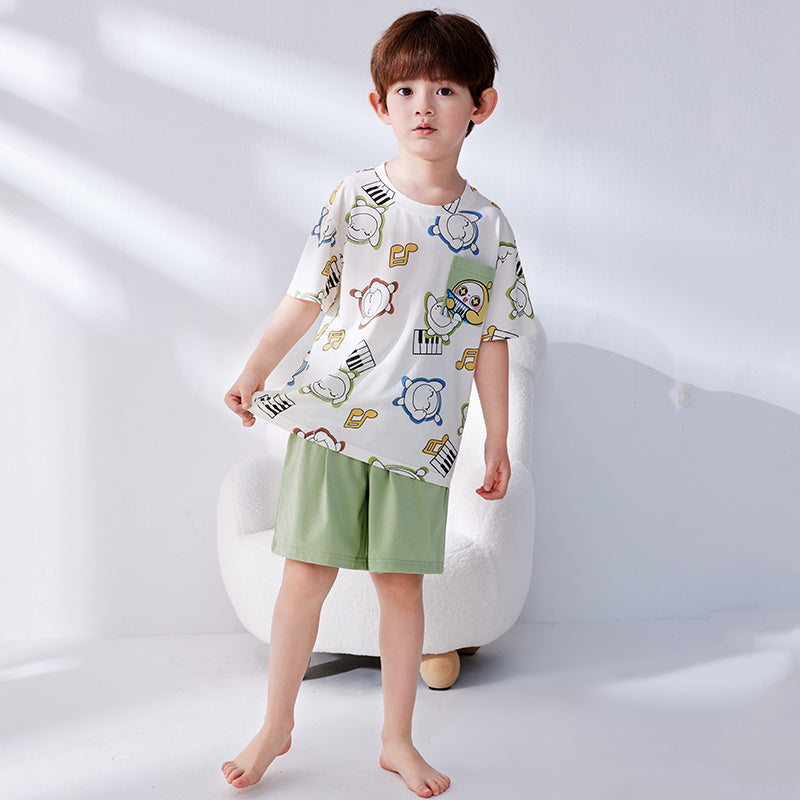 肌に優しい 吸汗速乾 ルームウェア 夏用 Tシャツ+ショーツ セットアップ n-247