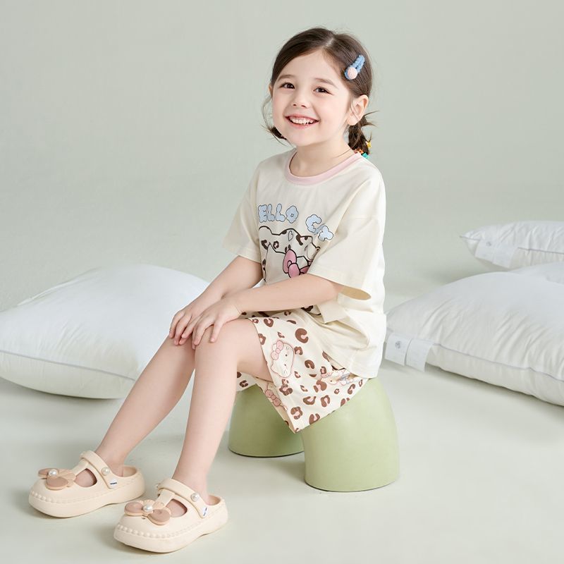 吸汗通気 締め付けなし 夏用 Tシャツ+総柄 ショーツ セットアップ n-249