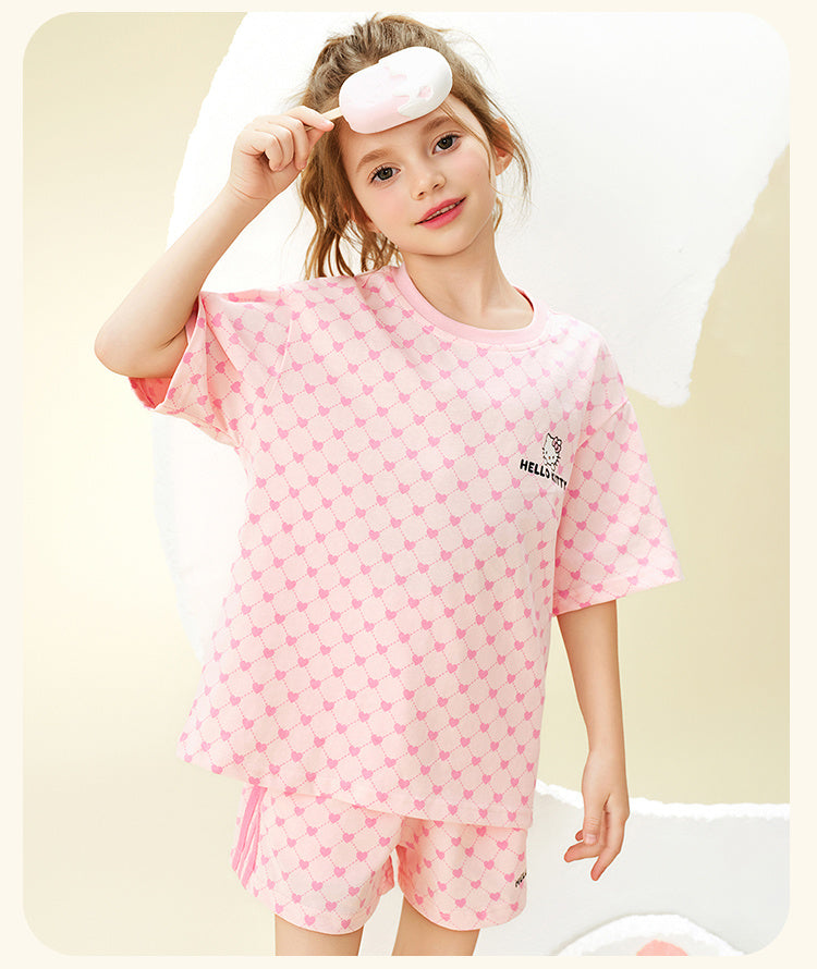カジュアル派 総柄 半袖 トップス+ショーツ 子供服 セットアップ n-110