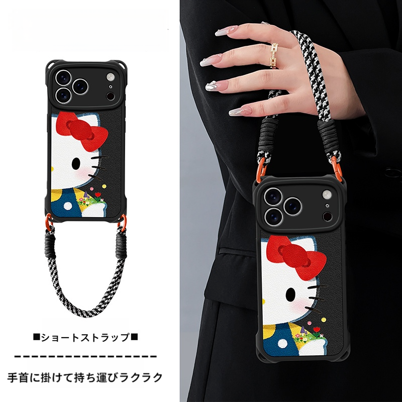 iPhone機種に対応 レザー調 ソフト ストラップ対応 スマホケース C-80168