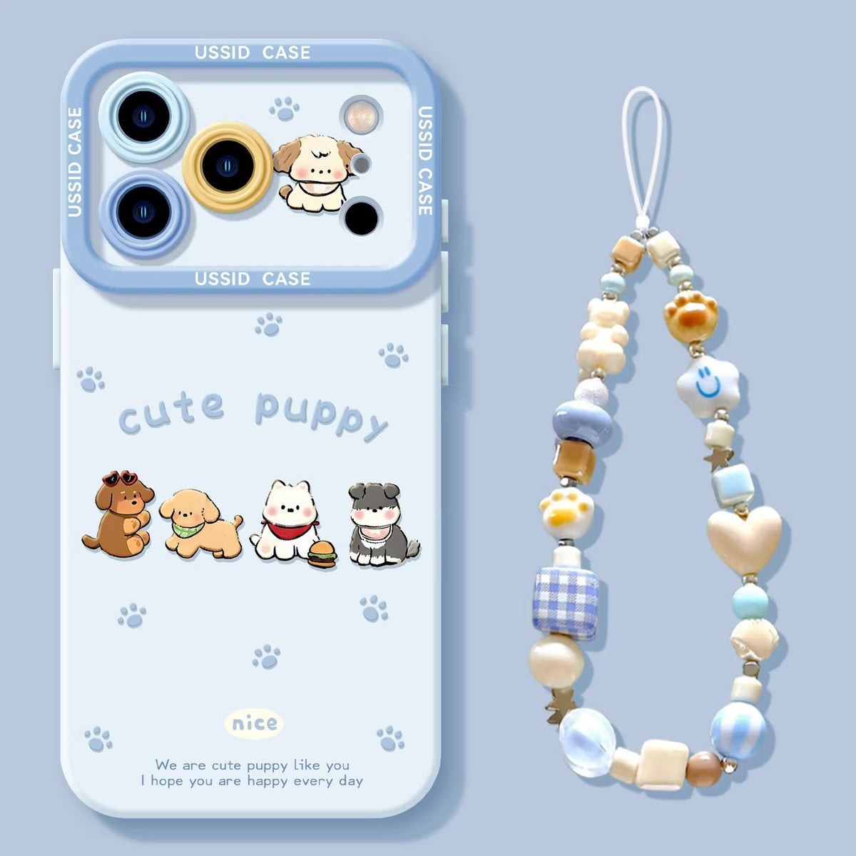 iPhone機種に対応 子犬たち 柔らかシリコン スマホケース C-80067