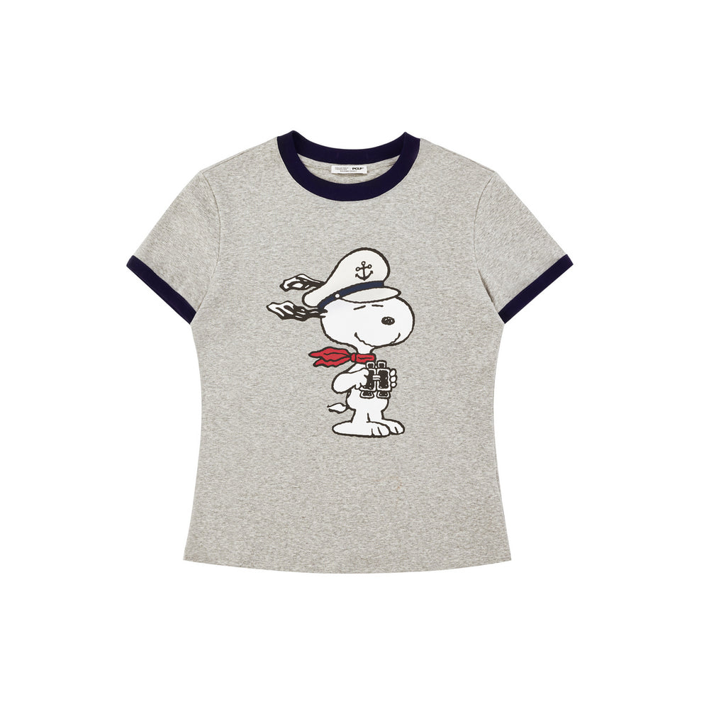 2色展開 着瘦せ プリント Tシャツ C-50042