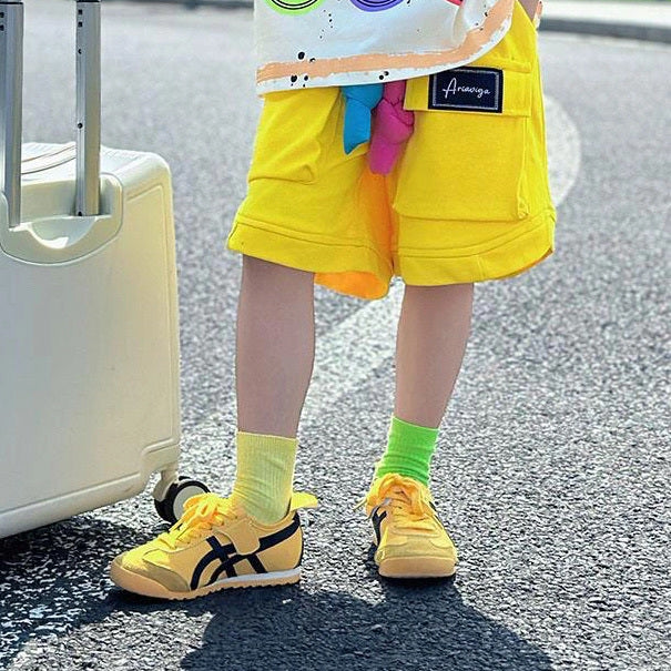 個性派 スマイル顔 Tシャツ+五分丈 ショーツ セットアップ n-168