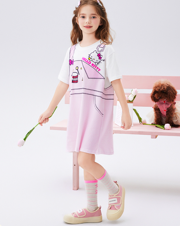 柔らか 肌触りよい 子供用 半袖 ワンピース n-101