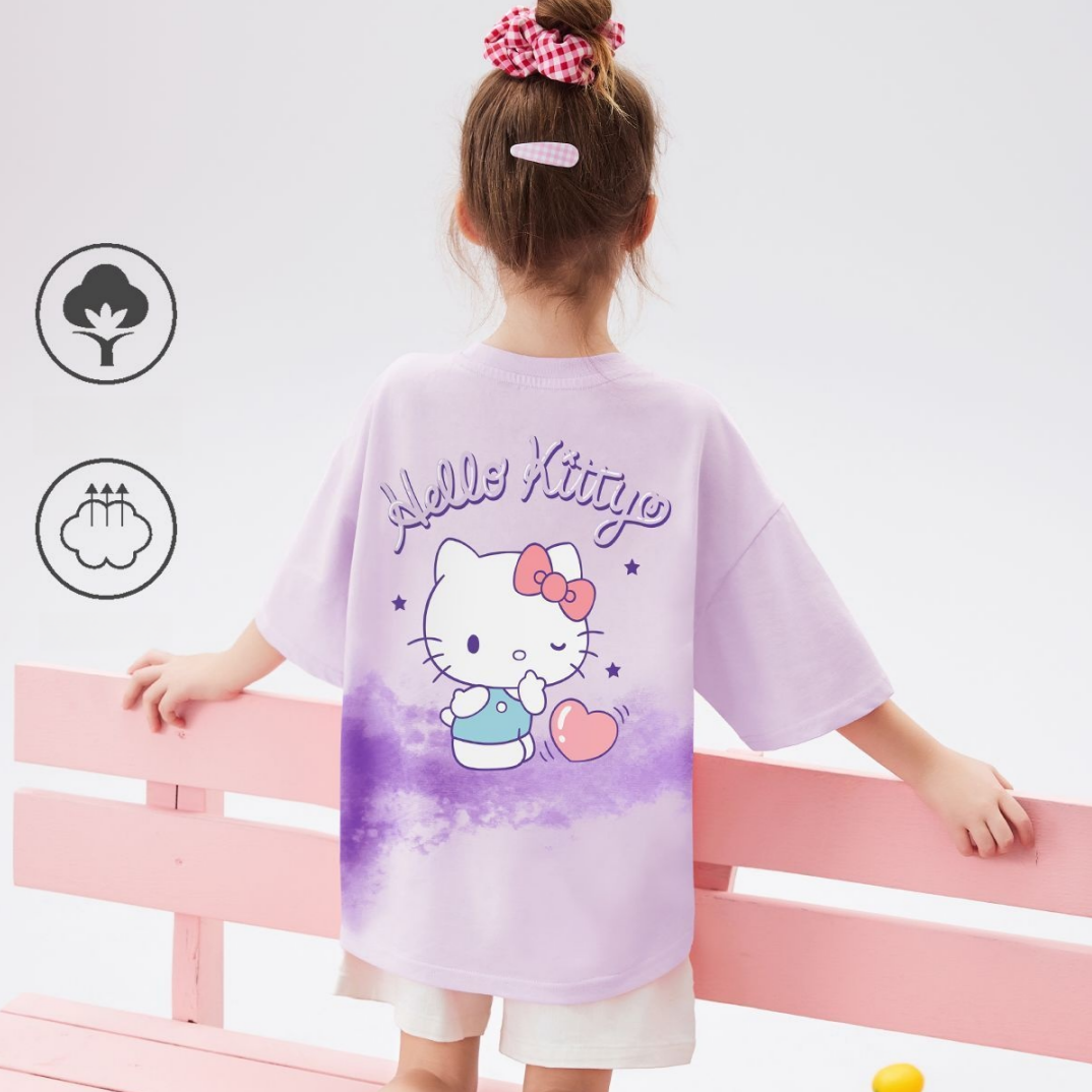 通気性良い 丸首 水染め風 プリント Tシャツ n-113