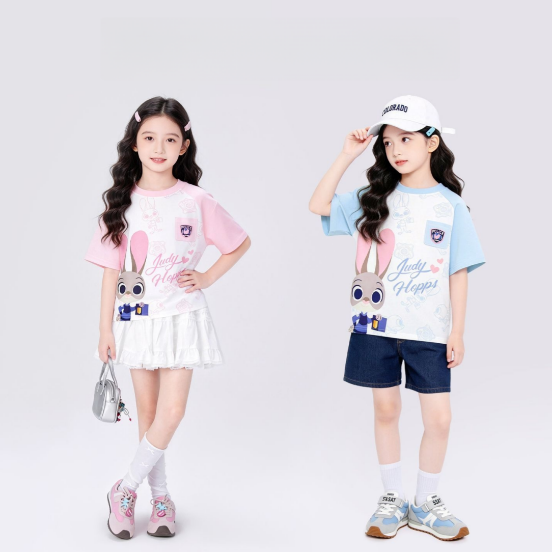 肌に優しい かわいい プリント Tシャツ n-120