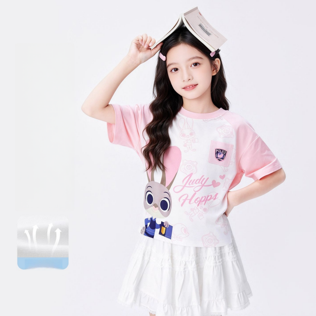 肌に優しい かわいい プリント Tシャツ n-120