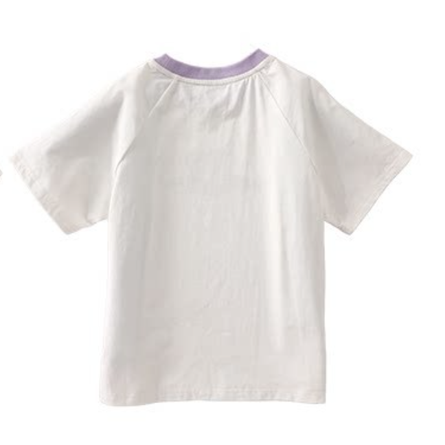 配色襟ライン プリント リボン Tシャツ n-122