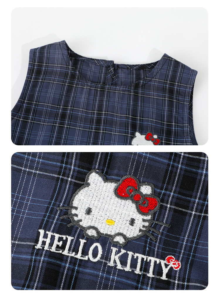 かわいい 刺繡 チェック柄 ワンピース n-125