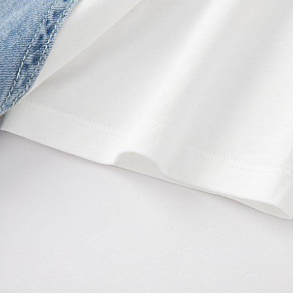 偽二枚 刺繍入り サイドポケット ワンピース n-127
