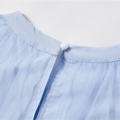 チュール切替 レイヤード ゆったり Aライン ワンピース n-134