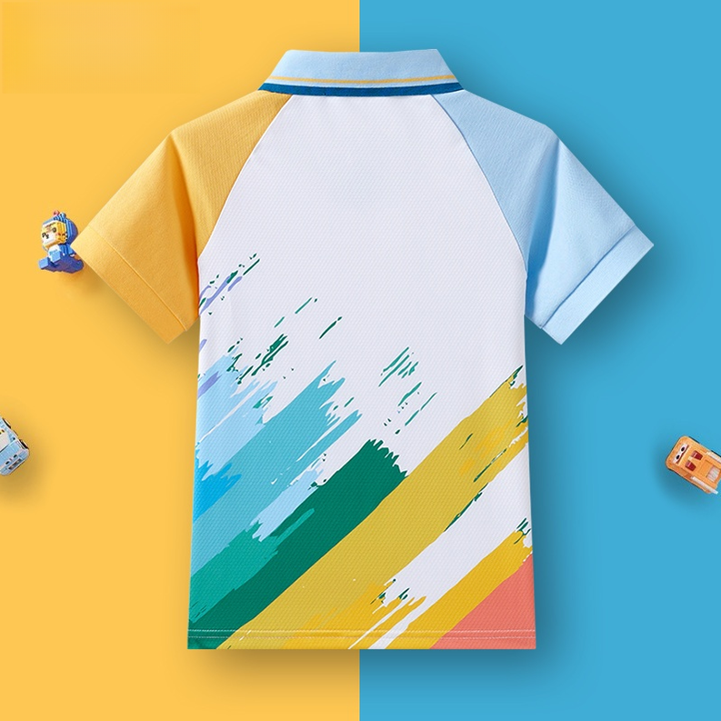 配色 カラフル プリント 通気 Tシャツ n-138