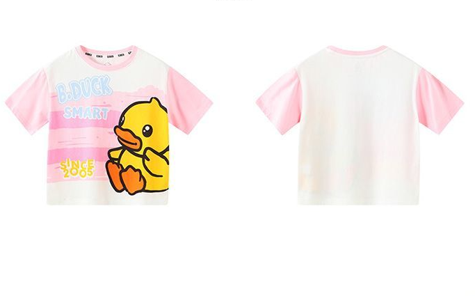 男女兼用 キッズ 夏 丸首 ボーダー Tシャツ n-145