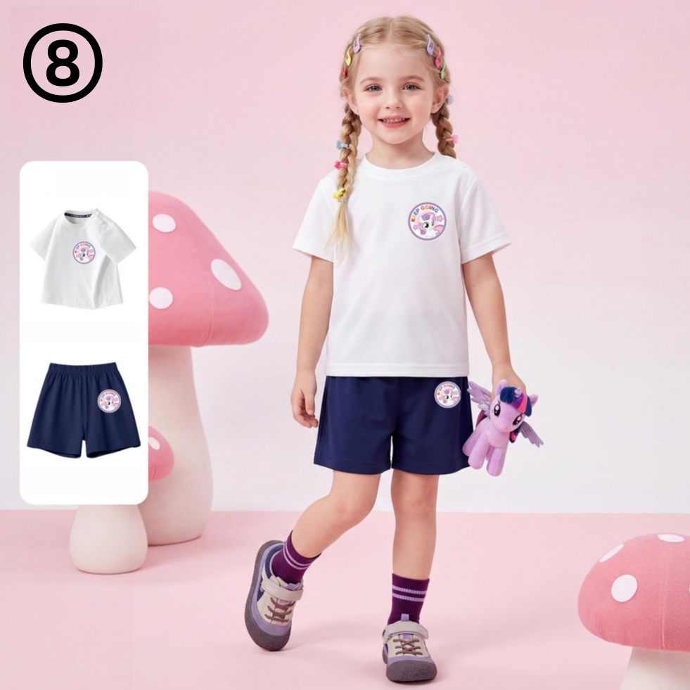 デイリー プリント Tシャツ+ショートパンツ セットアップ n-123