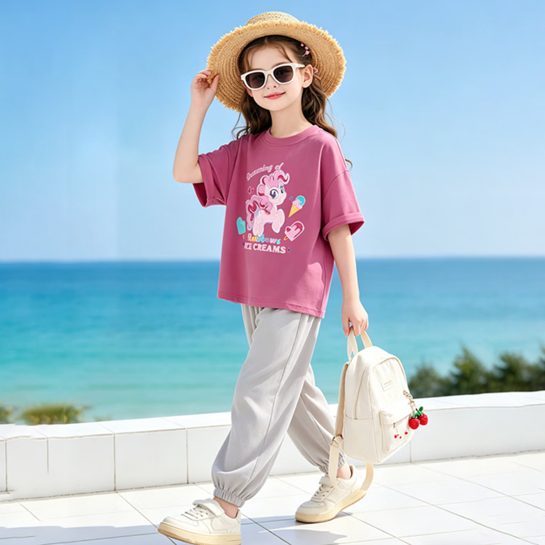 かわいい プリント トップス+ショートパンツ セットアップ n-188