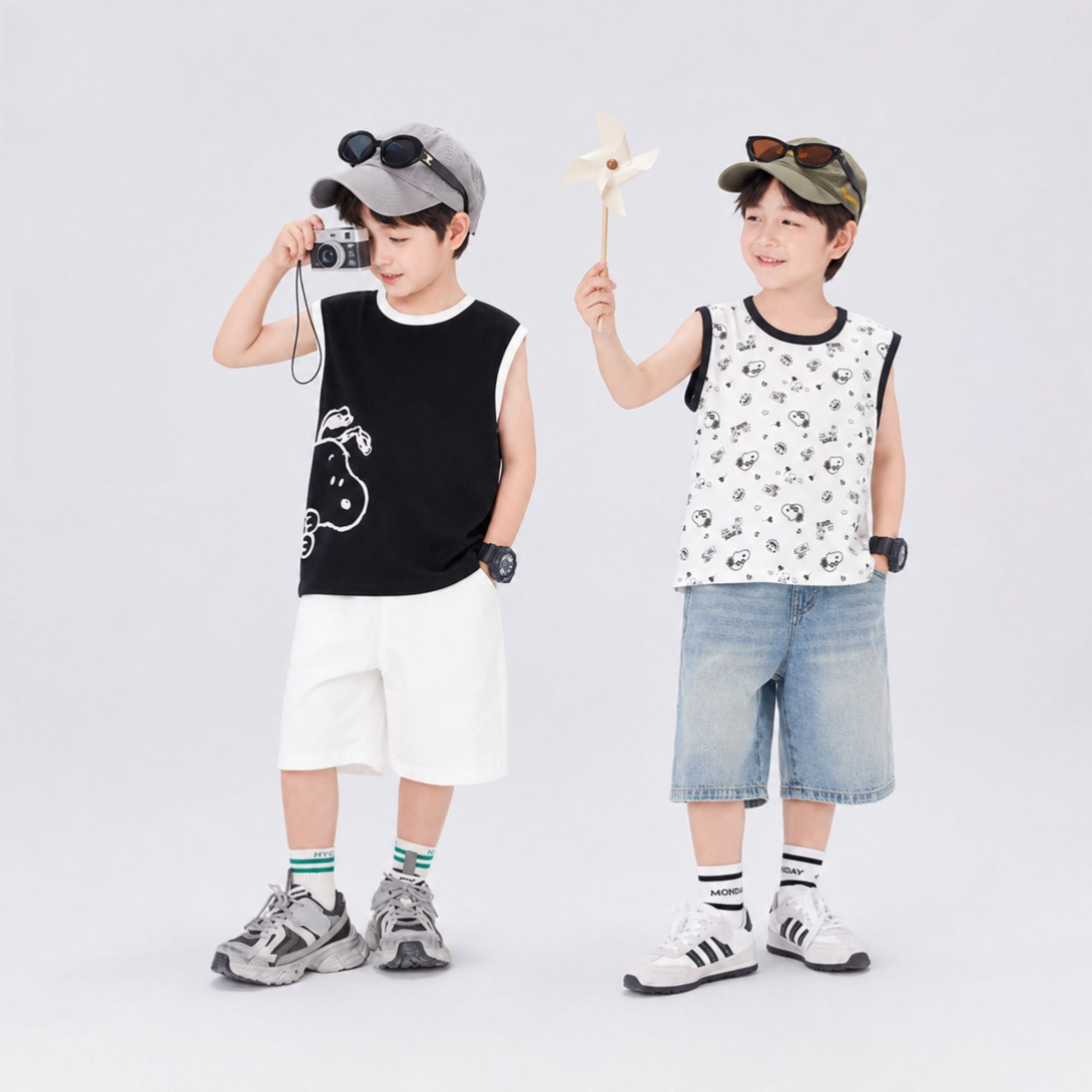 【2 枚入り】冷感素材 プリント 肌に優しい ひんやり Ｔシャツ n-210