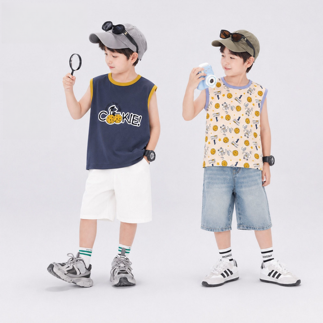 【2 枚入り】冷感素材 プリント 肌に優しい ひんやり Ｔシャツ n-210