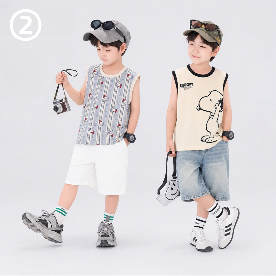 【2 枚入り】冷感素材 プリント 肌に優しい ひんやり Ｔシャツ n-210