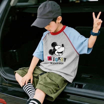 通気性よい 冷感素材 ひんやり プリント 配色 Tシャツ n-214