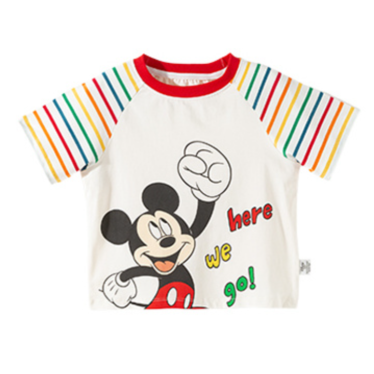 肌に優しい 冷感快適 ボーダー キッズ 半袖 Tシャツ n-238