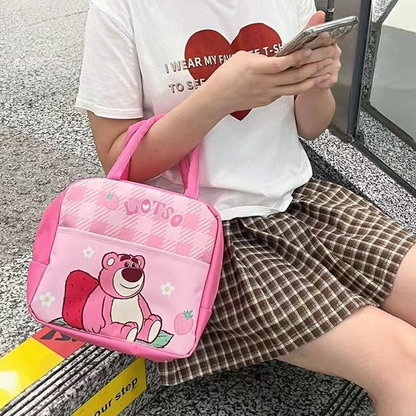可愛いキャラプリント 保温保冷 防水生地 弁当バッグ C-214