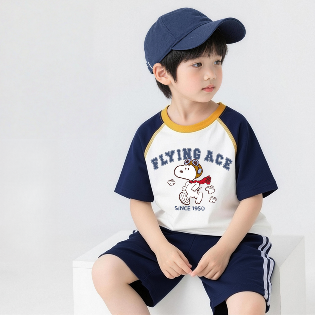 切り替え 肌に優しい Tシャツ+ショーツ セットアップ n-257