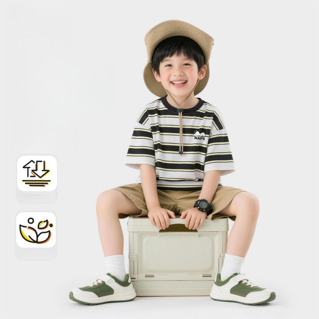 肌に優しい 冷感素材 ボーダー Tシャツ n-260