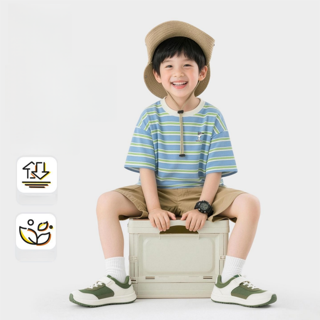 肌に優しい 冷感素材 ボーダー Tシャツ n-260