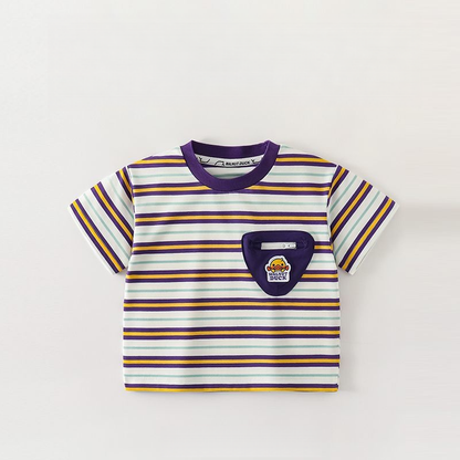 吸汗通気 カジュアル ボーダー 半袖 Tシャツ n-261