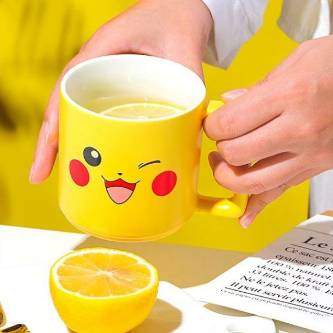 3種顔デザイン 角丸ハンドル 陶器マグカップ C-224