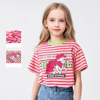 通気性良し カラフル ボーダー 半袖 Tシャツ n-273