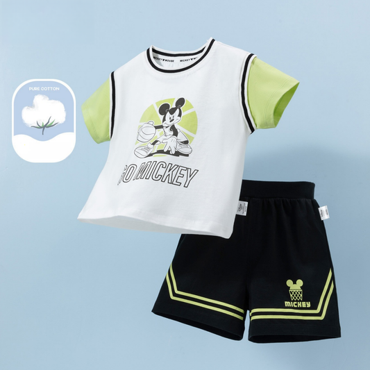 上質綿素材 夏冷感通気  Tシャツ+ショーツ セットアップ n-295
