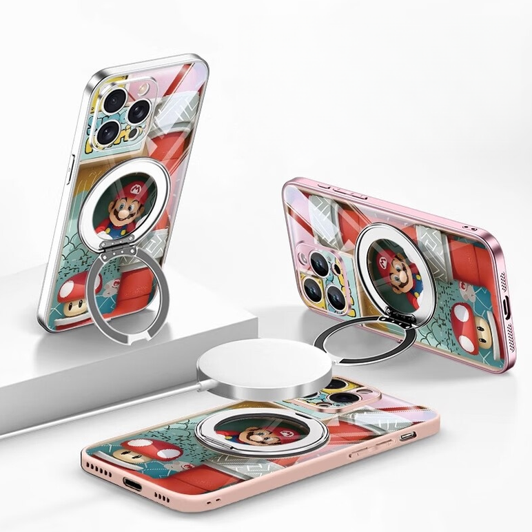 【📱 SNSで話題】360°回転 磁気リング付き iPhone機種に対応 落下衝撃保護 スマホケース C-80041