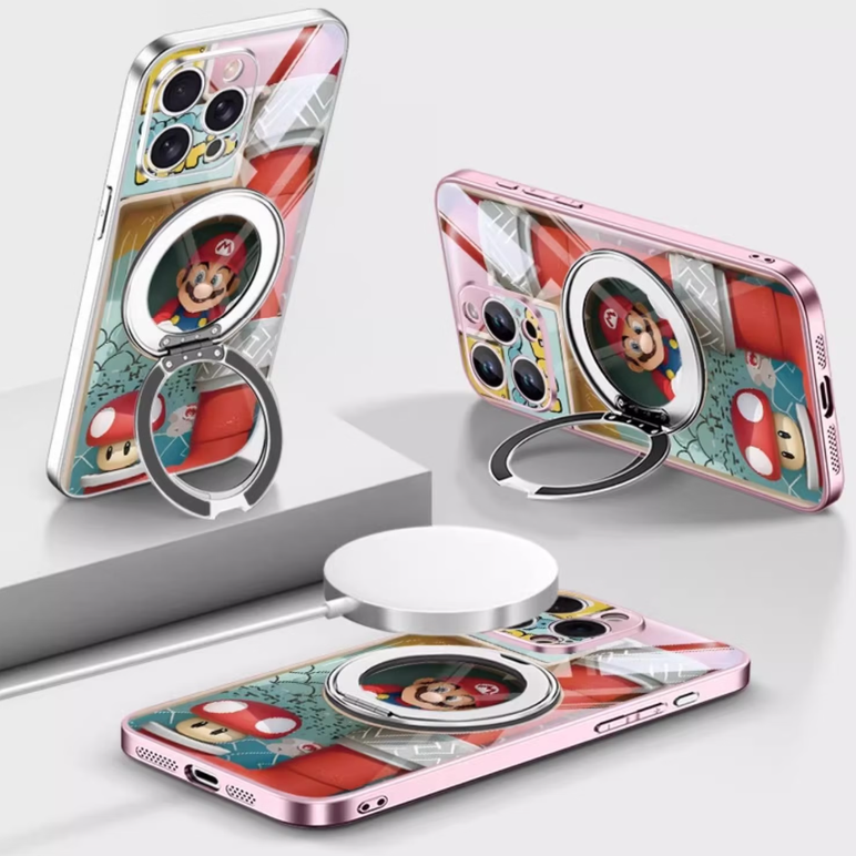 【📱 SNSで話題】360°回転 磁気リング付き iPhone機種に対応 落下衝撃保護 スマホケース C-80041