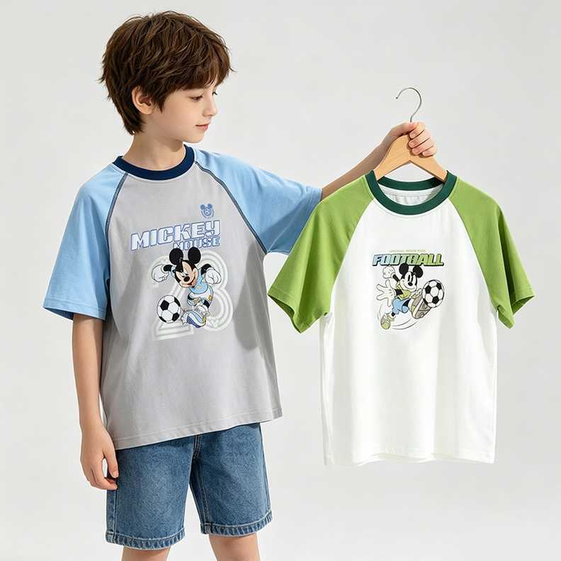 切り替え 配色 吸汗通気 綿100% 夏 Tシャツ n-298