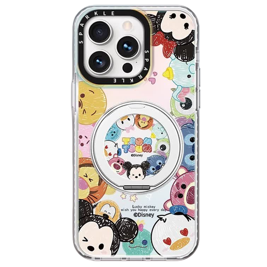 iPhone対応 回転リングスタンド付き 磁気吸着 レンズ全保護 スマホケース C-80045