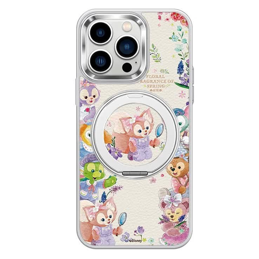 iPhone対応 回転リングスタンド 磁気吸着 レザー調 四隅緩衝 耐衝撃 スマホケース C-80046