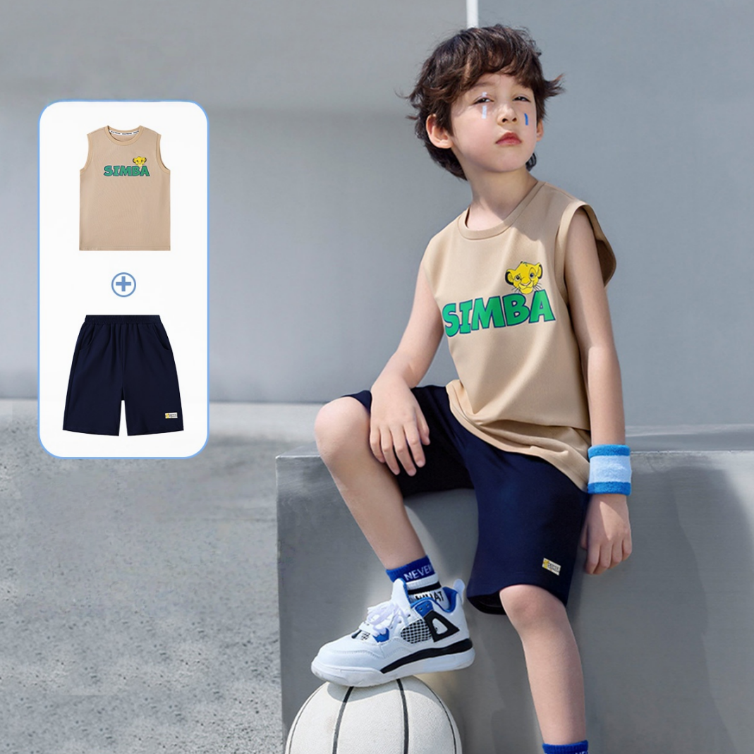 通気柔らか 動きやすい キッズウェア Tシャツ+ショーツ セットアップ n-302