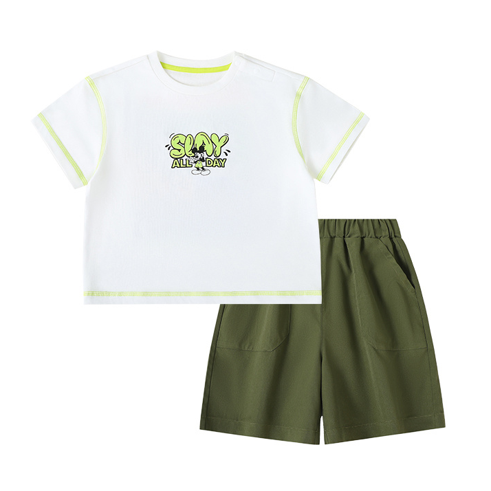 キッズ 抗菌生地 通気速乾 Tシャツ+ショーツ セットアップ n-304